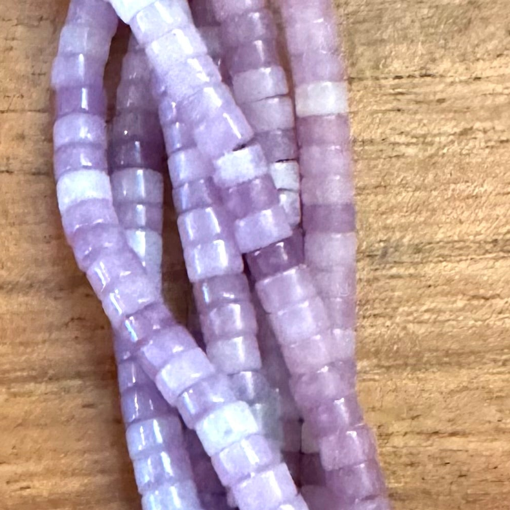 Detail of Purple Lilac Heishi Gemstone Strand, 2x4mm (ABA-1248)