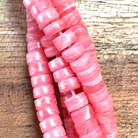 Detail of Jade Heishi Gemstone Strand, Pink Coral, 2x4mm (ABA-1247)