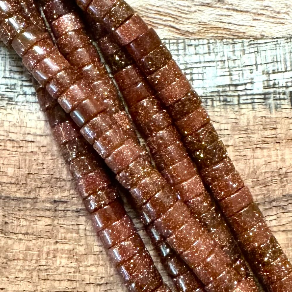 Detail of Goldstone Heishi Gemstone Strand, 2x4mm (ABA-1221)