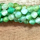 Detail of Fire Agate Faceted Rhombus Gemstone Beads, 6mm, Apple Green (BCB-2793)