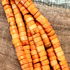 Detail of Orange Variscite Heishi Gemstone Strand, 2x4mm (ABA-1233)