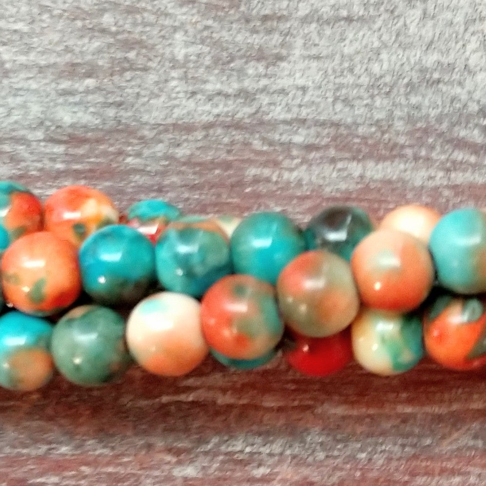 Detail of Composite Of Turquoise Gemstone Beads, Sedona Sunset, 4mm (GM-5452)