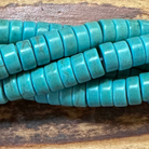 Detail of Magnesite Heishi Gemstone Beads, Turquoise Blue, 2.5x6mm (ABA-1141)