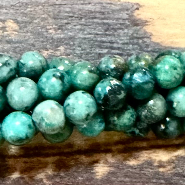 Detail of 4mm African Turquoise Gemstone Bead Strand (GM-0134)