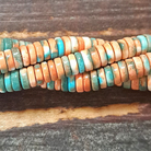 Detail of Agate Heishi Gemstone Bead Strand, Sedona Sunset, 4mm (GM-9055)