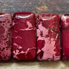 Detail of Double Drilled Variscite Gemstone Strand, Merlot, 10x20mm (ABA-1138)