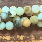 Detail of Matte Amazonite 6mm Round Gemstone Bead Strand (GM-0214)