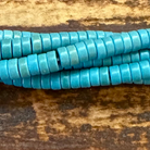 Detail of Magnesite Heishi Gemstone Strand, Turquoise Blue, 2x4mm (ABA-1130)