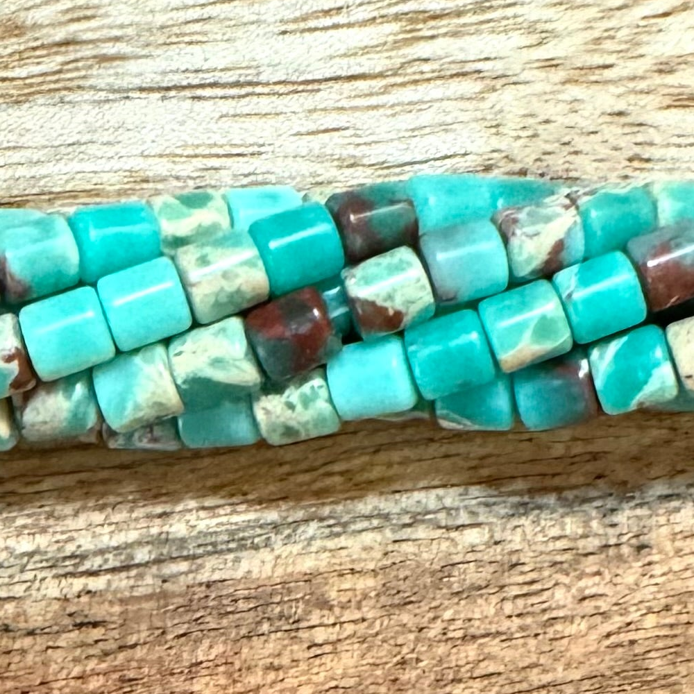 Detail of Imperial Jasper Heishi Gemstones, 4x4mm (BCB-2469)