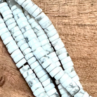 Detail of Natural White Howlite Heishi Gemstone Strand, 2x4mm (ABA-1220)