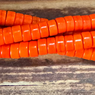 Detail of Howlite Gemstone Heishi Beads, Burnt Orange, 2.5x5mm (ABA-1200)