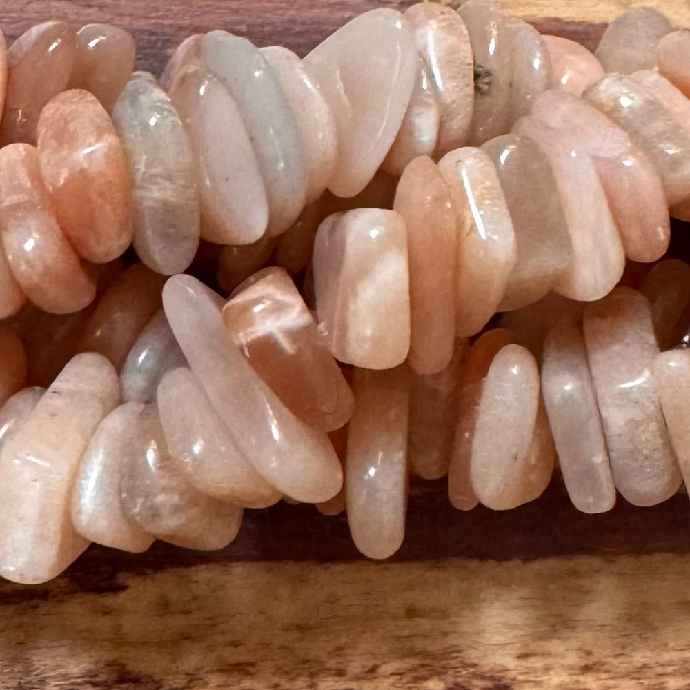 Detail of Pink Moonstone Nugget Gemstone Beads (ABA-1147)
