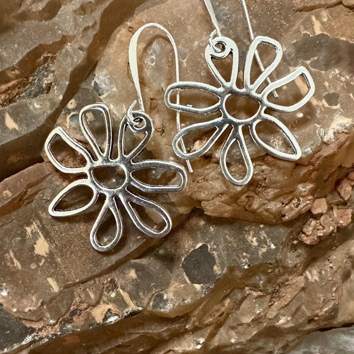 Open Daisies finished earrings made with PK07SP earwires; decorative components sold separately