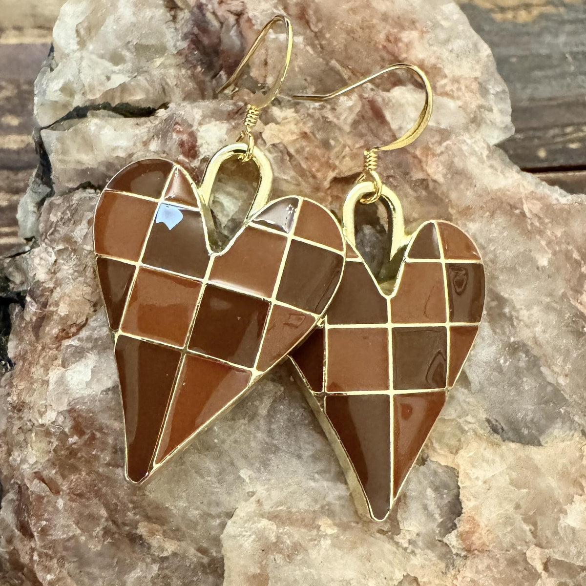 Patchwork Earrings finished earrings made with PK06GP earwires; decorative components sold separately