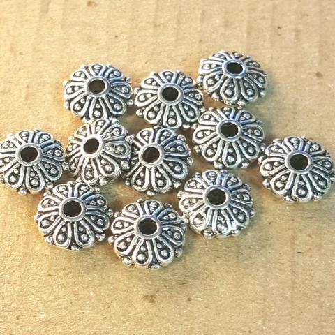 Rondelle Spacer Beads Metal Beads Antique Silver Silver 